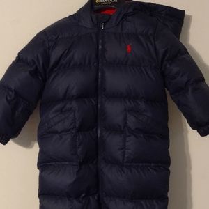 Polo By Ralph Lauren Padded Hooded Snowsuit Navy Blue 12M
